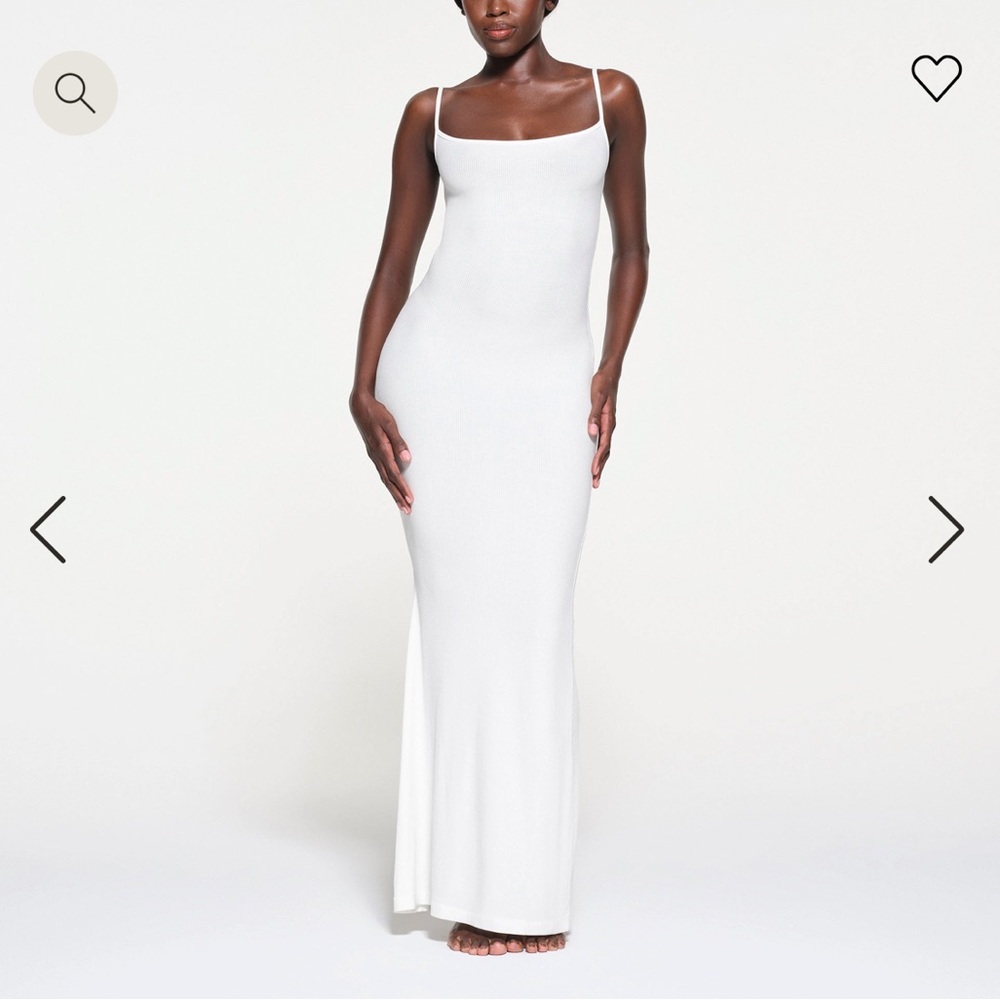 Skims White Lounge Dress Maxi